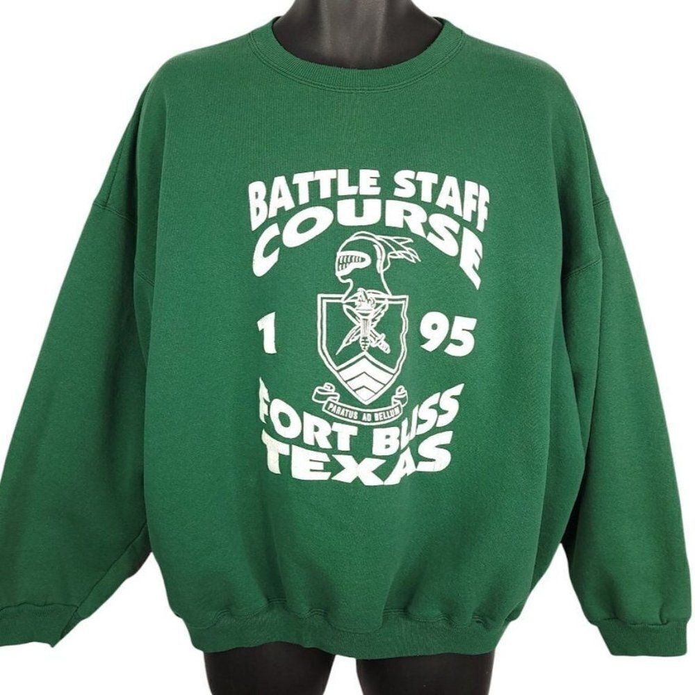 Battle Staff Fort Bliss Texas Sweatshirt Vintage 90s United States Army Military